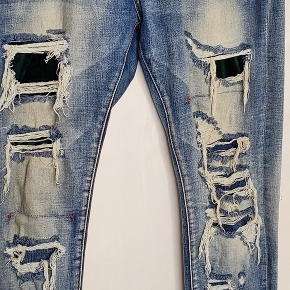 Lifted Anchors Distressed Men's Jeans Size 32 Faded Patched Denim Grunge Rare - Picture 7 of 14